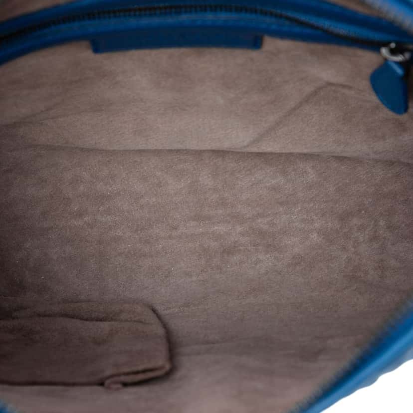 Bottega Veneta Nappa Intrecciato Nodini Crossbody Blue Leather Very good condition - Model View