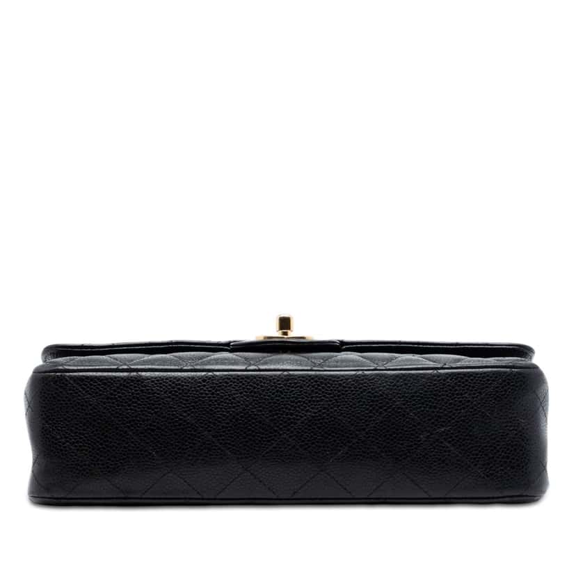 Chanel Medium Classic Caviar Double Flap Black Leather Very good condition - Inside View