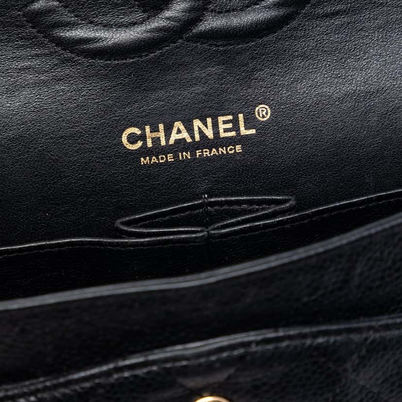 Chanel Medium Classic Caviar Double Flap Black Leather Very good condition - Box View