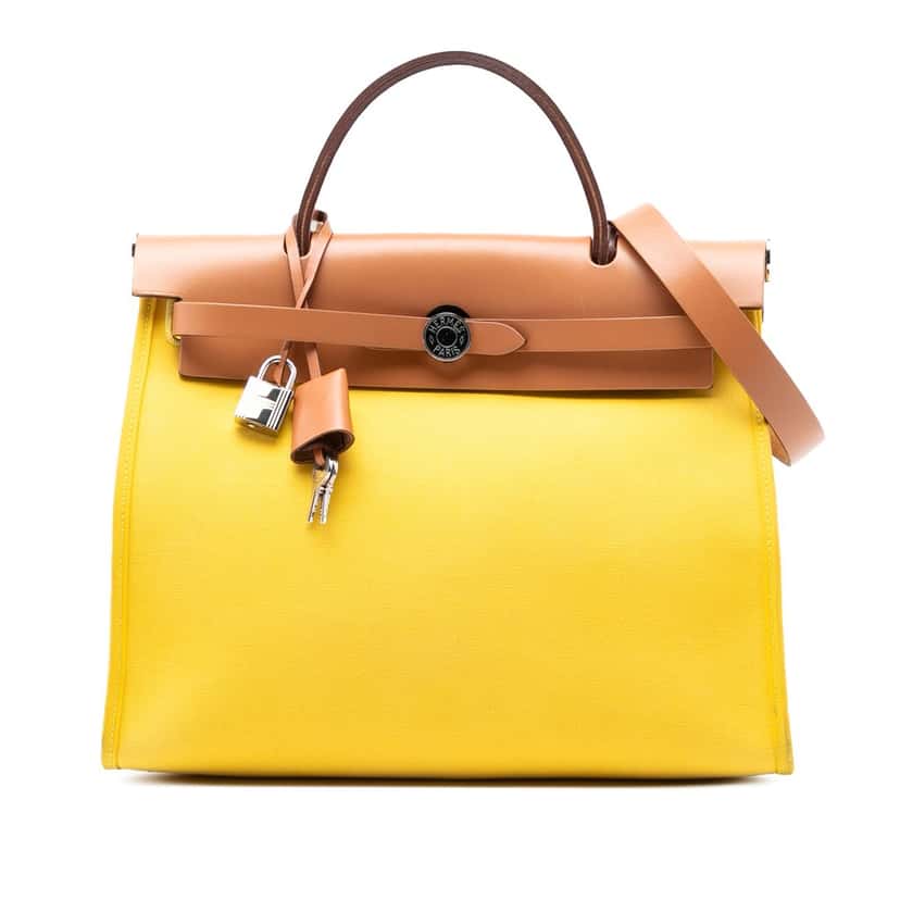 Hermès Toile Herbag Zip 31 Yellow Very good condition - Front View