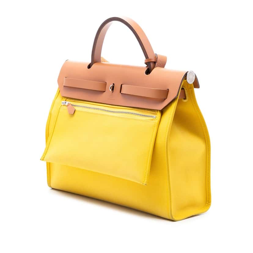 Hermès Toile Herbag Zip 31 Yellow Very good condition - Back View