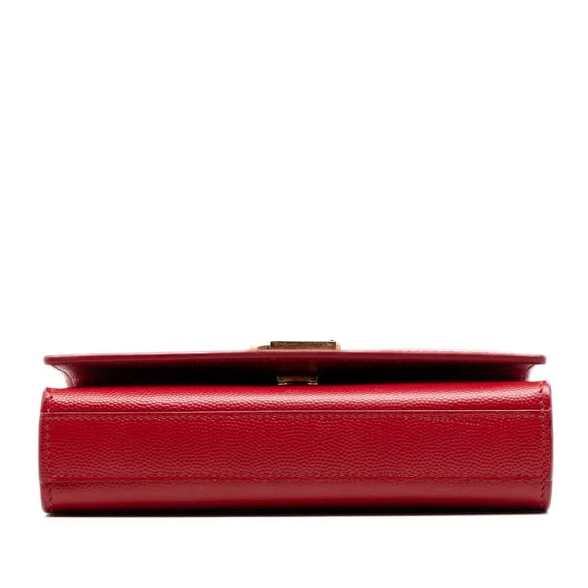 Saint Laurent Small Grain De Poudre Monogram Kate Crossbody Red Leather Very good condition - Inside View