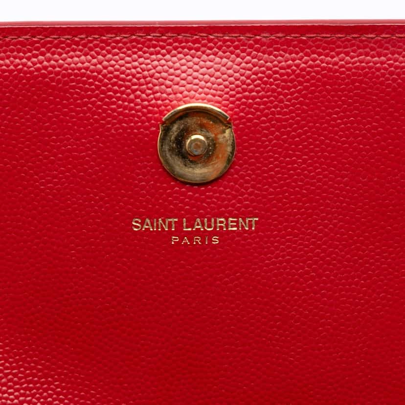 Saint Laurent Small Grain De Poudre Monogram Kate Crossbody Red Leather Very good condition - Box View