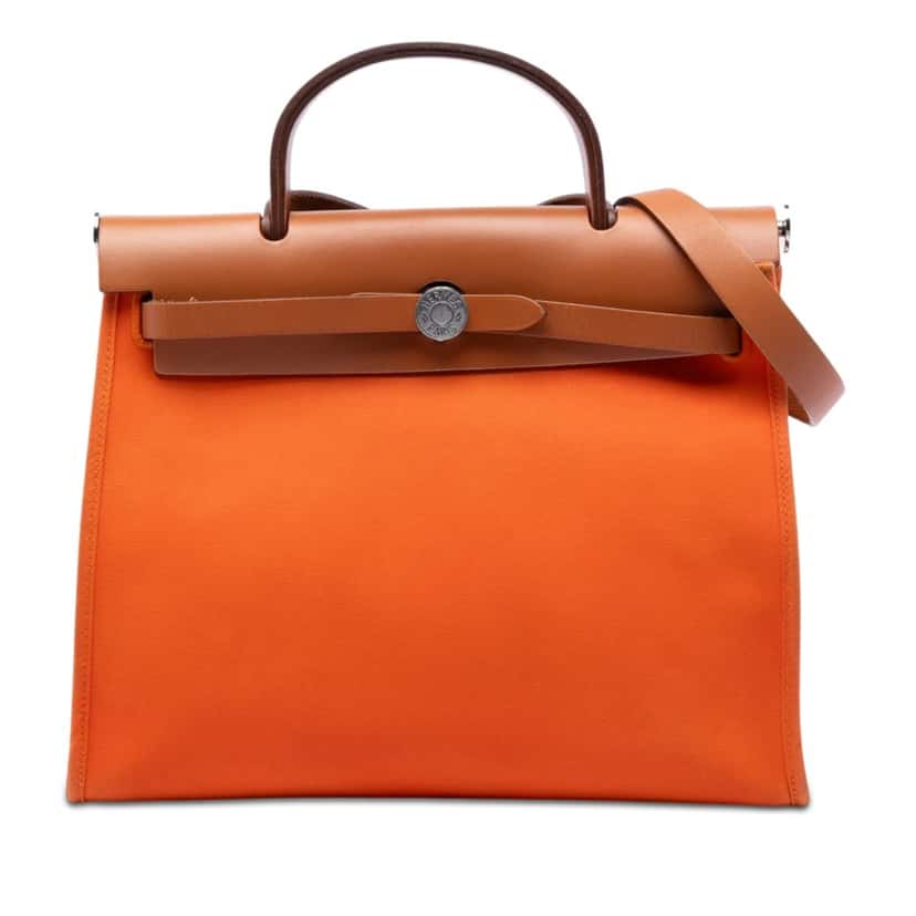 Hermès Toile Herbag Zip 31 Orange Very good condition - Front View