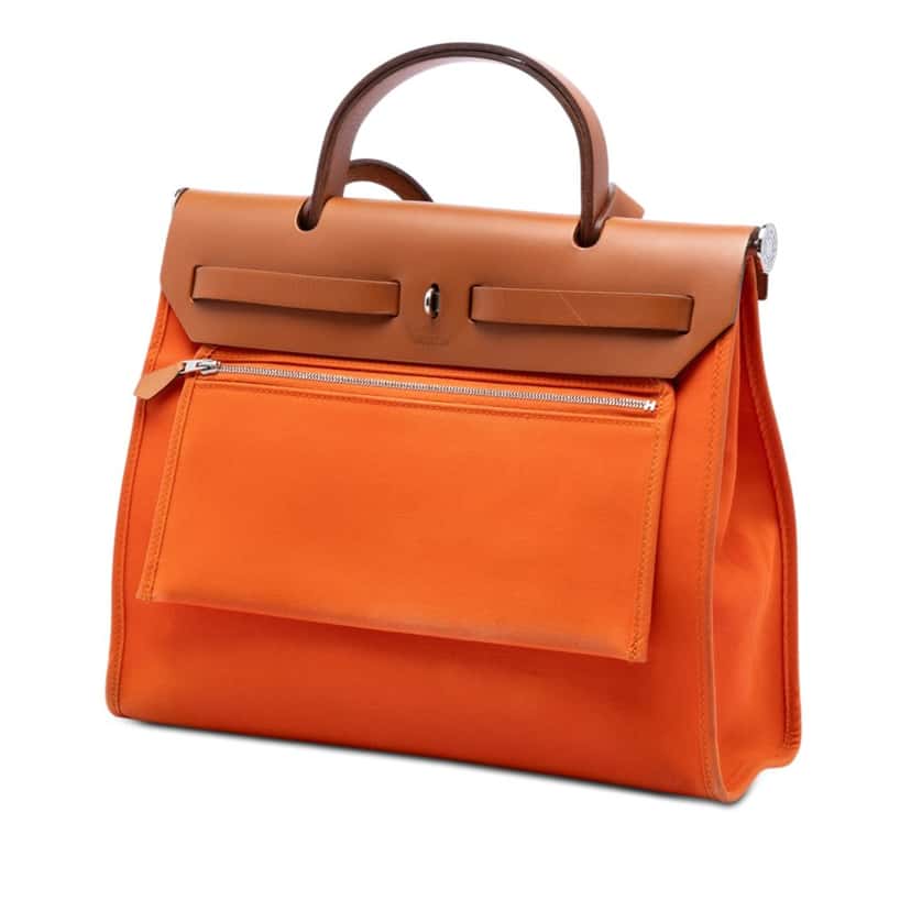 Hermès Toile Herbag Zip 31 Orange Very good condition - Back View
