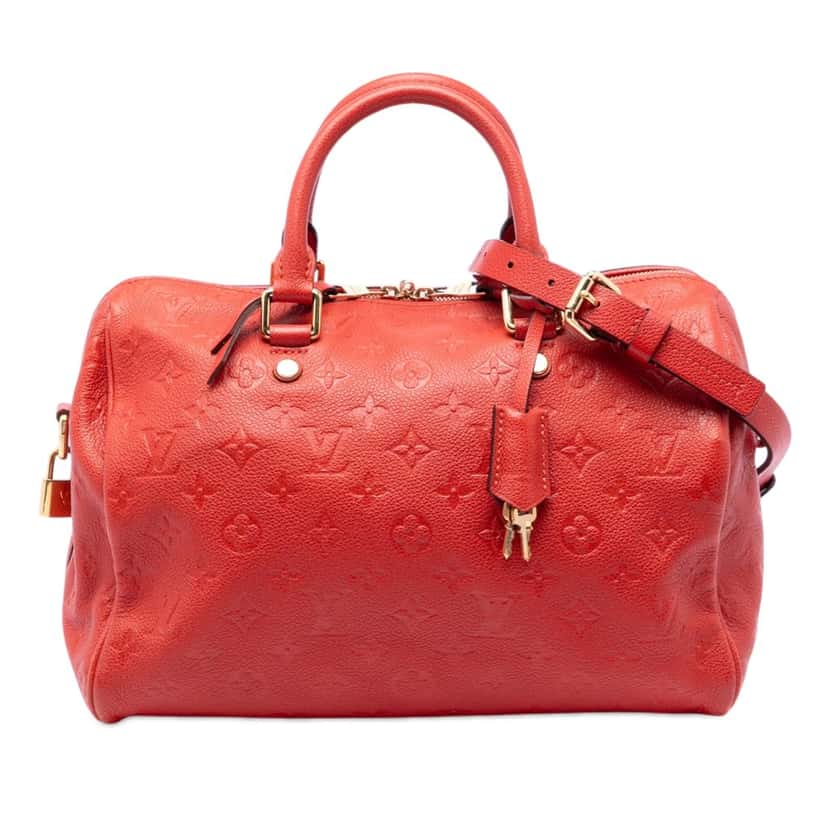 Louis Vuitton Monogram Empreinte Speedy Bandouliere 30 Red Leather Very good condition - Front View