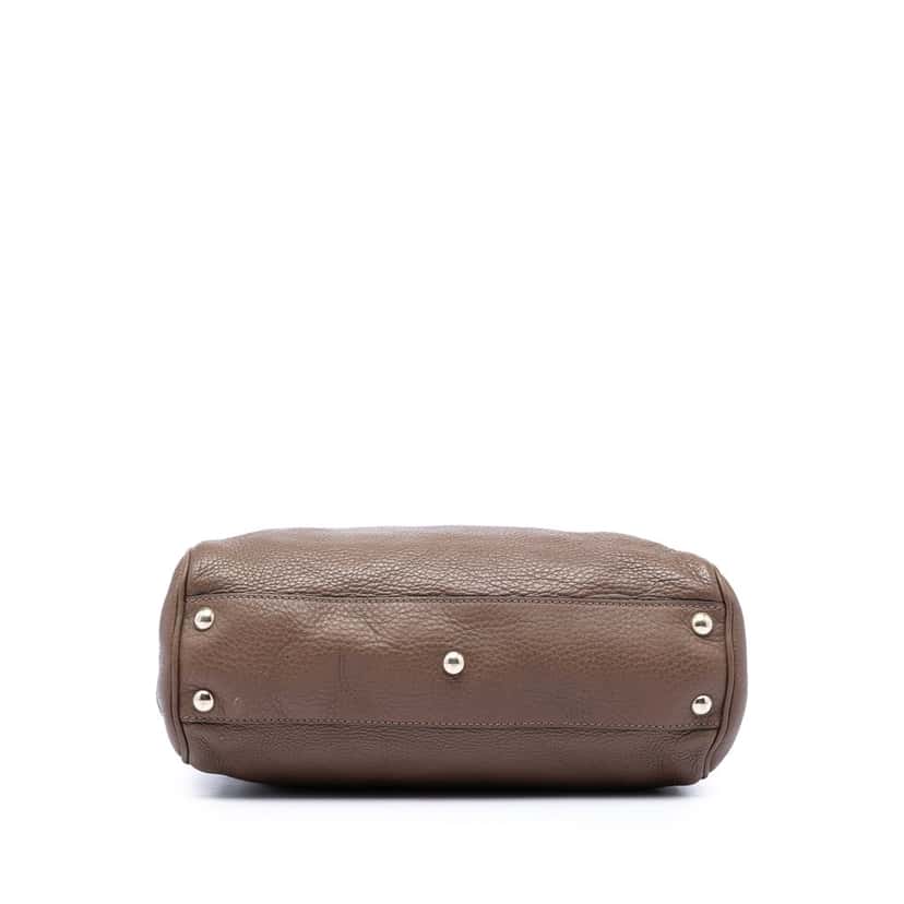 Gucci Small Calfskin Bamboo Shopper Satchel Brown Leather Very good condition - Inside View