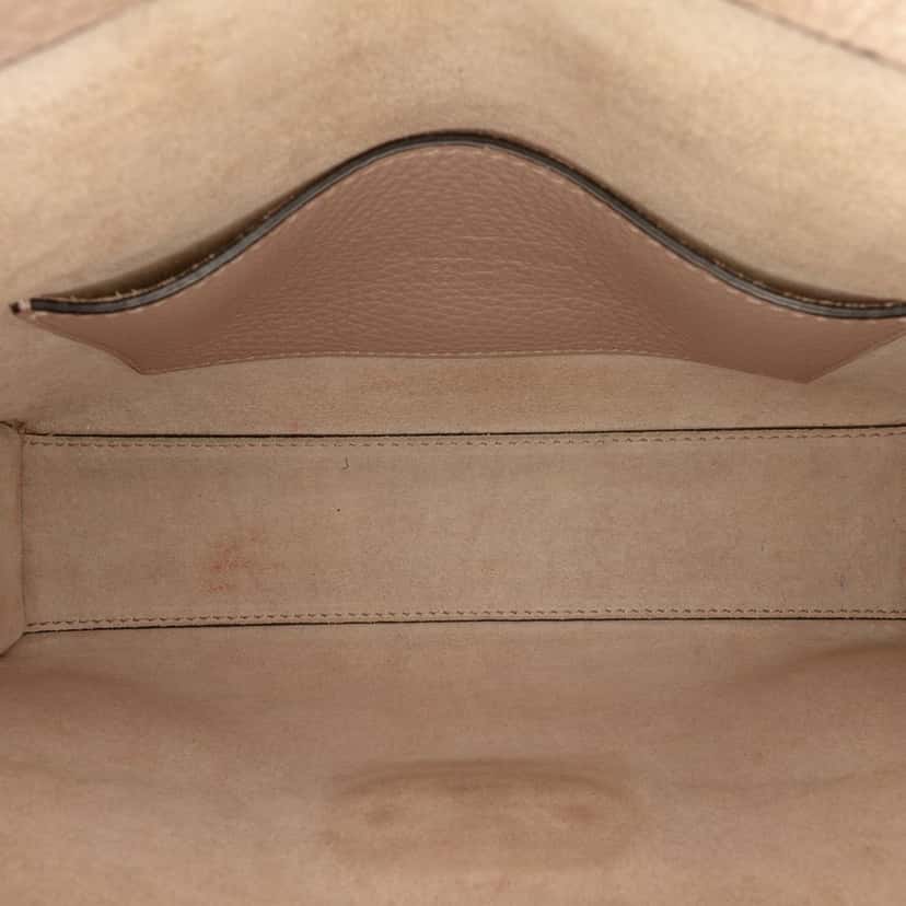 Valentino Medium Pebbled Calfskin Rockstud Flip Lock Crossbody Beige Leather Very good condition - Model View