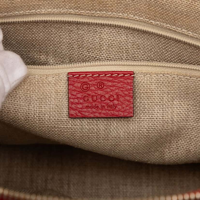 Gucci Dollar Calfskin GG Charm Satchel Red Leather Very good condition - Box View