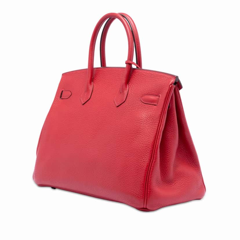 Hermès Clemence Birkin Retourne 35 Red Leather Very good condition - Back View