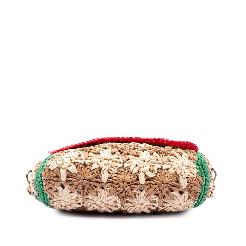 Gucci Small GG Marmont Raffia Crossbody Beige Very good condition - Inside View