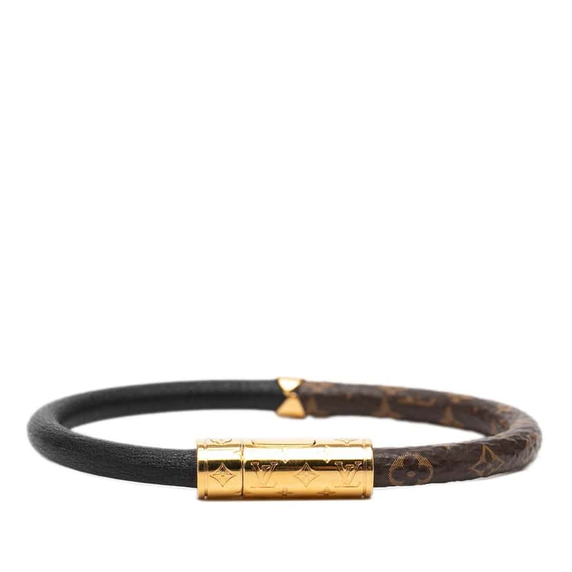 Louis Vuitton Monogram and Leather Confidential Bracelet Brown Very good condition - Front View