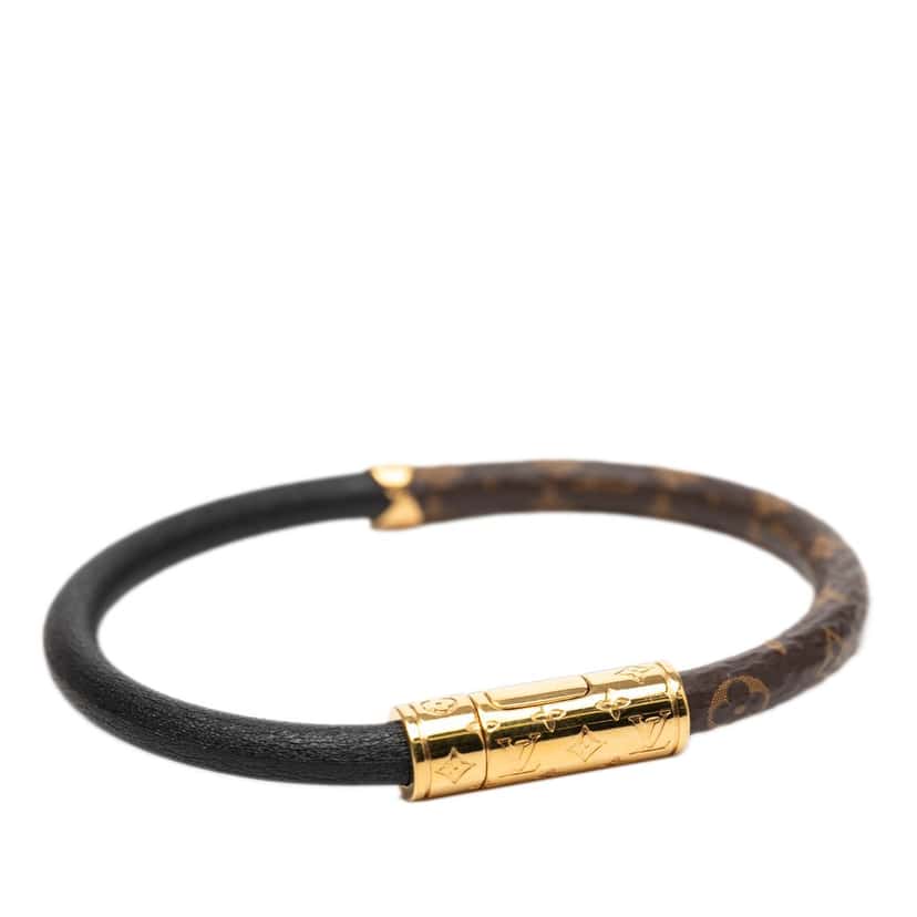 Louis Vuitton Monogram and Leather Confidential Bracelet Brown Very good condition - Model View