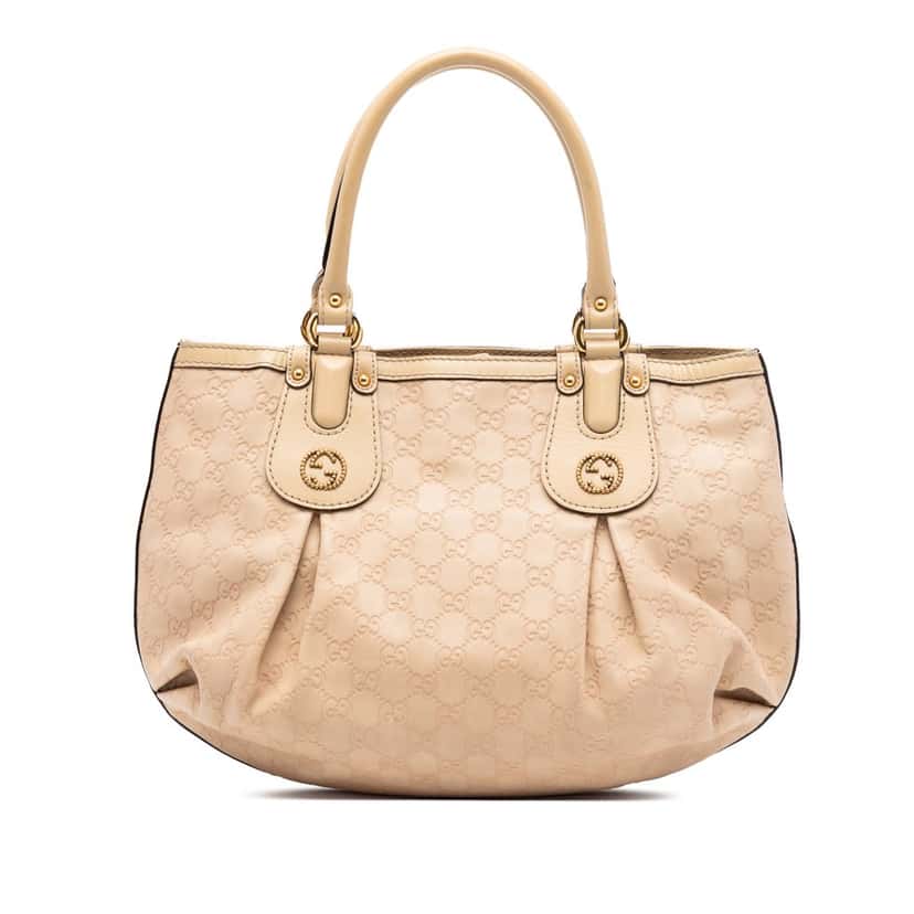 Gucci Guccissima Scarlett Tote Beige Leather Very good condition - Front View