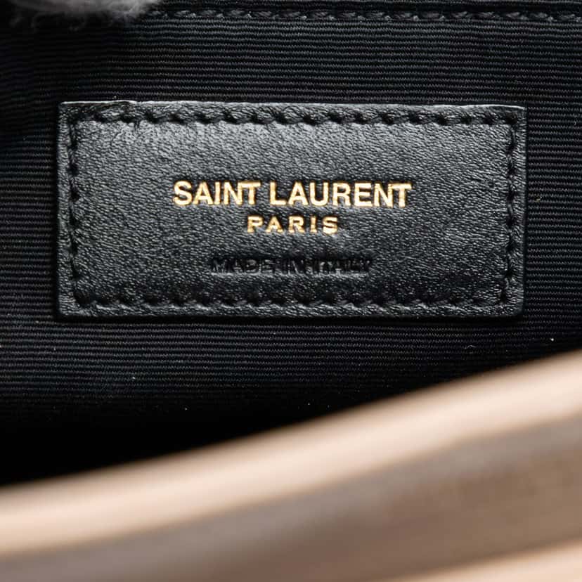 Saint Laurent Mini Quilted Lambskin Becky Chain Shoulder Bag Beige Leather Very good condition - Box View