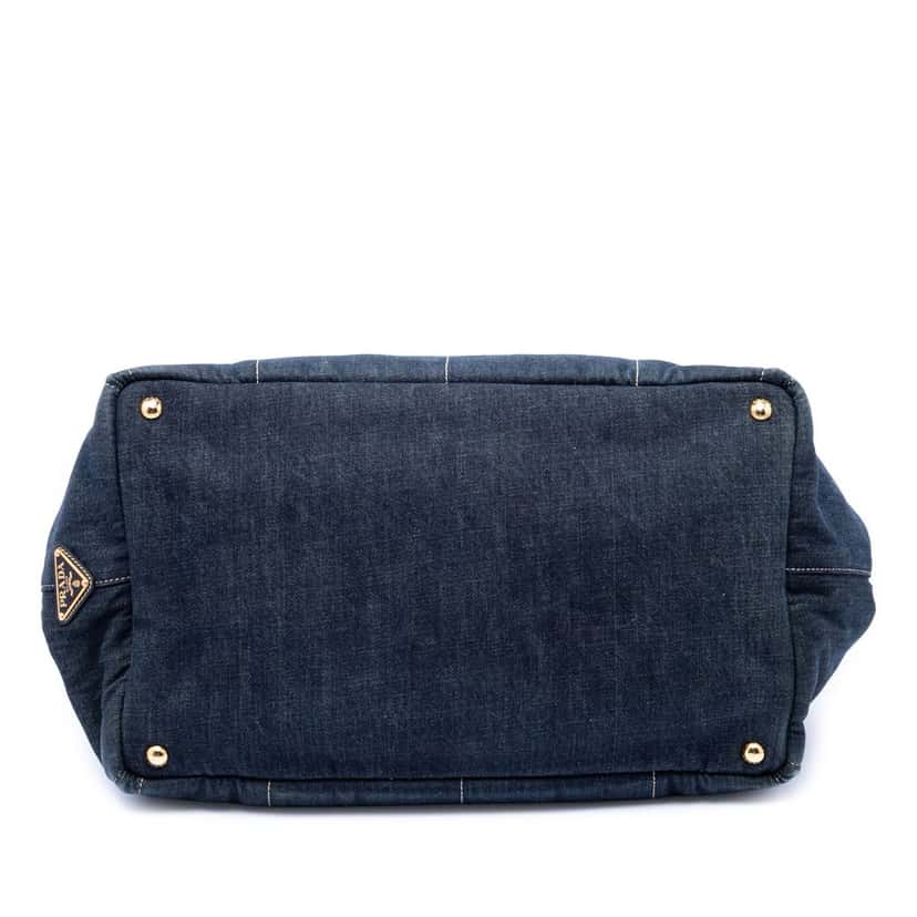 Prada Denim Canapa Logo Tote Blue Very good condition - Inside View