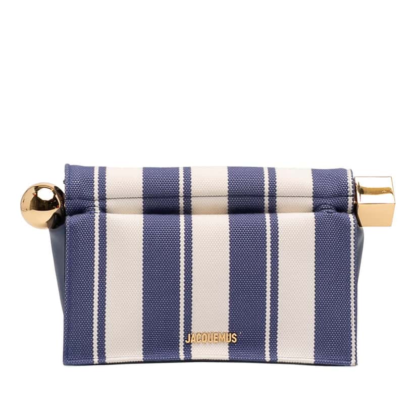 Jacquemus Bicolor Raffia La Pochette Rond Carre White Very good condition - Front View
