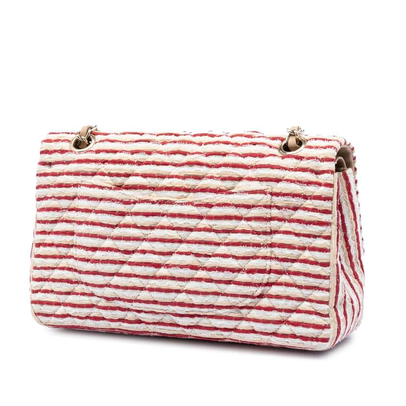 Chanel Medium Classic Jersey Coco Sailor Double Flap Red Very good condition - Back View