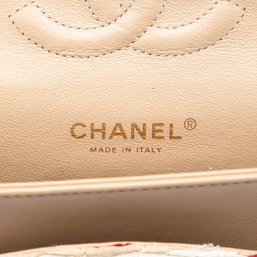 Chanel Medium Classic Jersey Coco Sailor Double Flap Red Very good condition - Box View