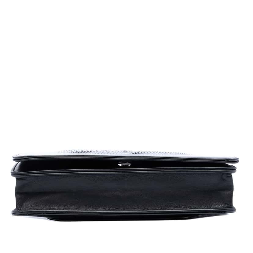Chanel CC Patent Strass Embellished Wallet On Chain Black Leather Very good condition - Inside View