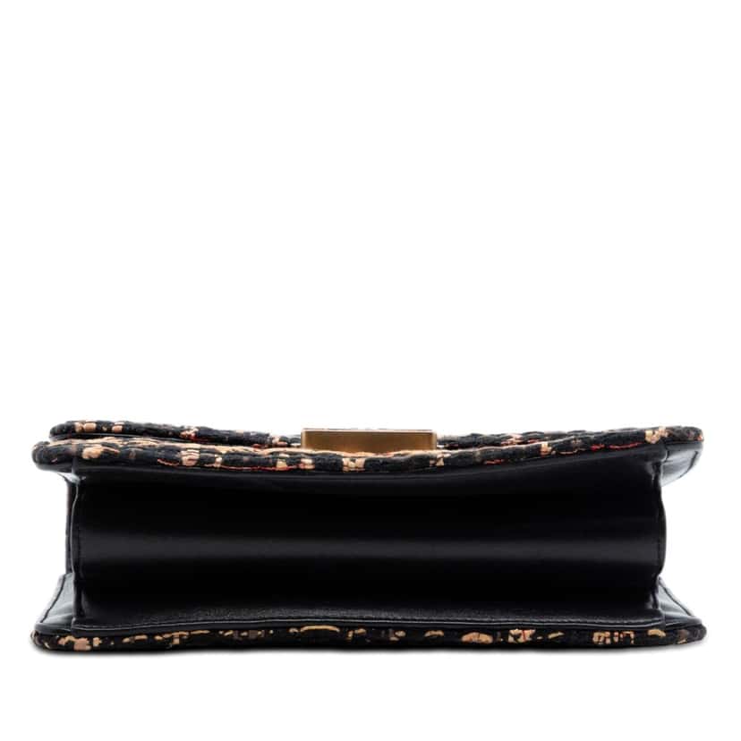 Chanel Medium Quilted Tweed Beauty Lock Flap Black Very good condition - Inside View