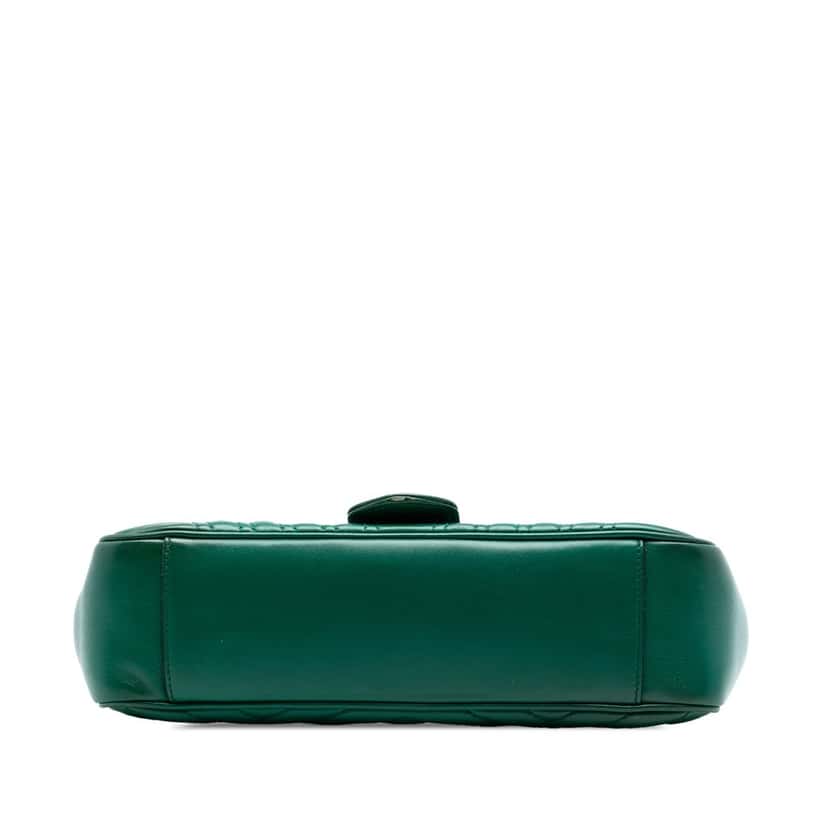 Gucci Medium GG Marmont Matelasse Leather Shoulder Bag Green Leather Very good condition - Inside View