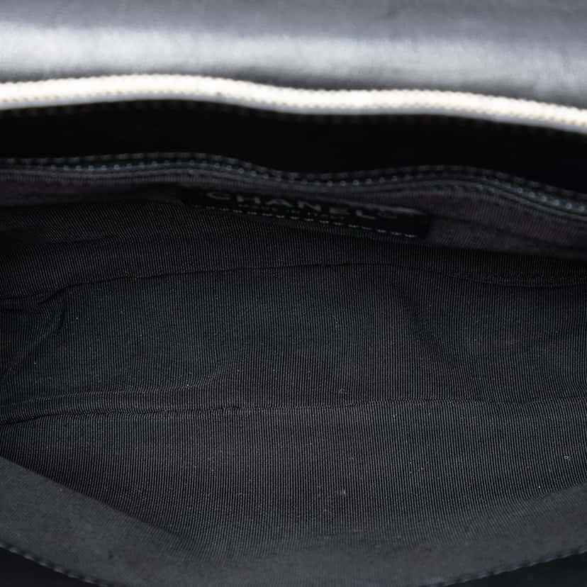 Chanel Choco Bar Canvas Camellia CC No. 5 Flap Handbag Other Very good condition - Model View