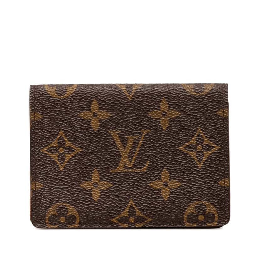 Louis Vuitton Monogram Business Card Holder Brown Very good condition - Front View