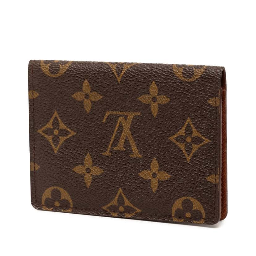 Louis Vuitton Monogram Business Card Holder Brown Very good condition - Back View