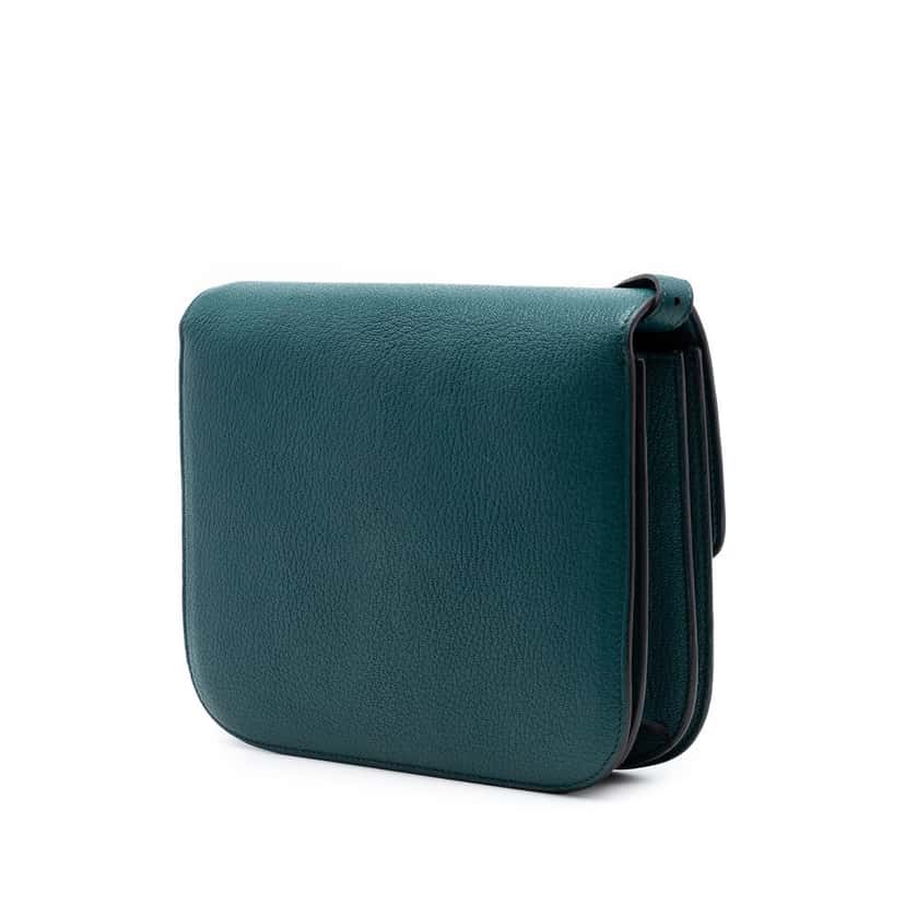 Celine Medium Goatskin Classic Box Green Leather Very good condition - Back View
