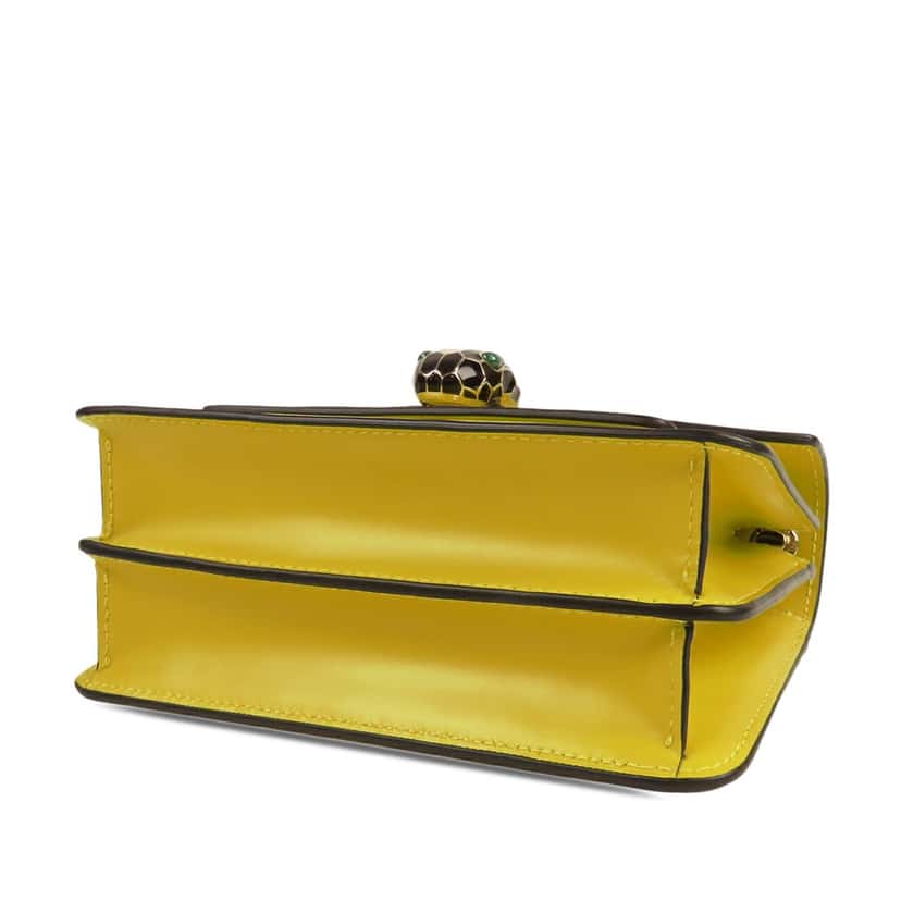 Bvlgari Calfskin Serpenti Forever Crossbody Yellow Leather Very good condition - Inside View
