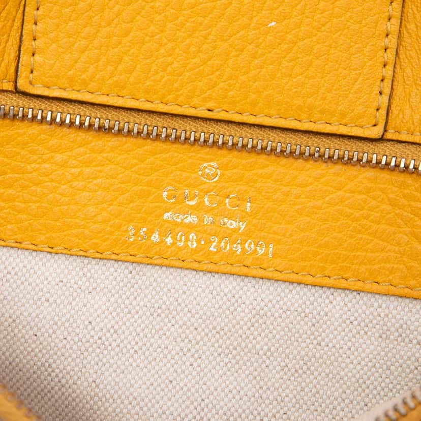 Gucci Medium Dollar Calfskin Swing Tote Yellow Leather Very good condition - Box View