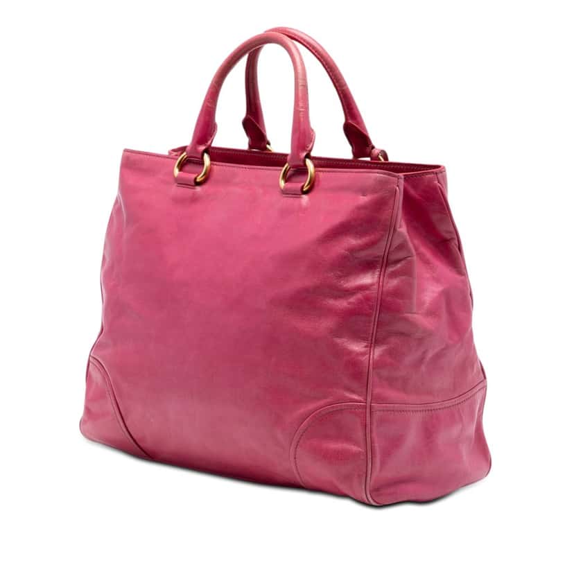 Prada Vitello Shine Satchel Pink Leather Very good condition - Back View