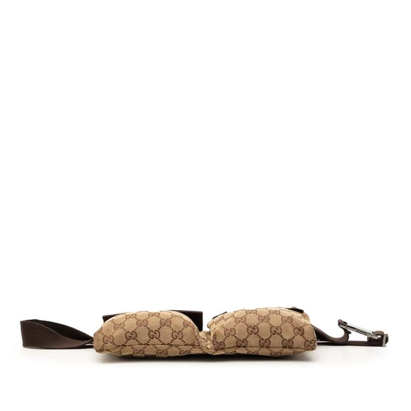 Gucci GG Canvas Double Pocket Belt Bag Beige Very good condition - Inside View