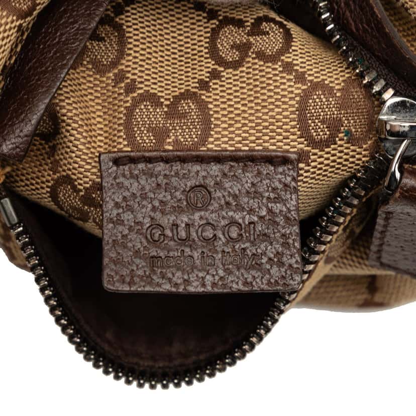 Gucci GG Canvas Double Pocket Belt Bag Beige Very good condition - Box View