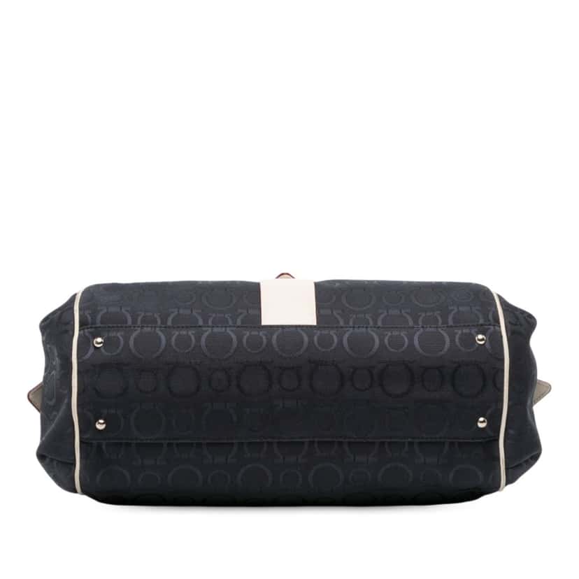 Ferragamo Gancini Canvas Shoulder Blue Very good condition - Inside View