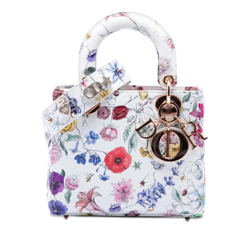 Dior Small Calfskin Florilegio My ABCDior Lady Dior White Leather Very good condition - Front View