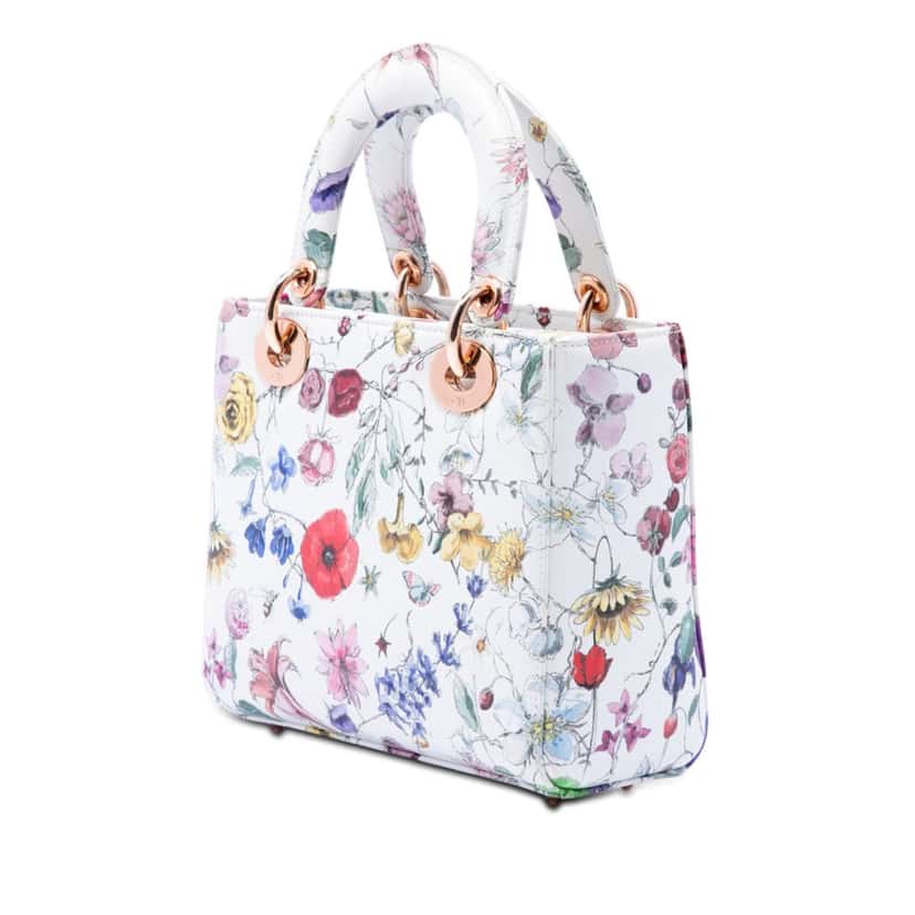 Dior Small Calfskin Florilegio My ABCDior Lady Dior White Leather Very good condition - Back View