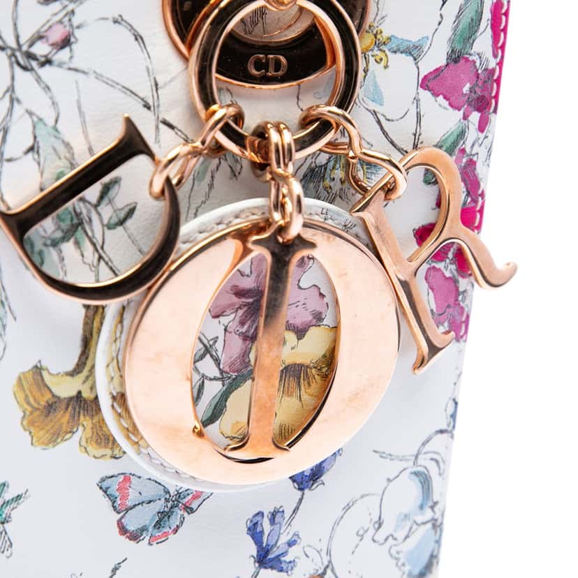 Dior Small Calfskin Florilegio My ABCDior Lady Dior White Leather Very good condition - Box View
