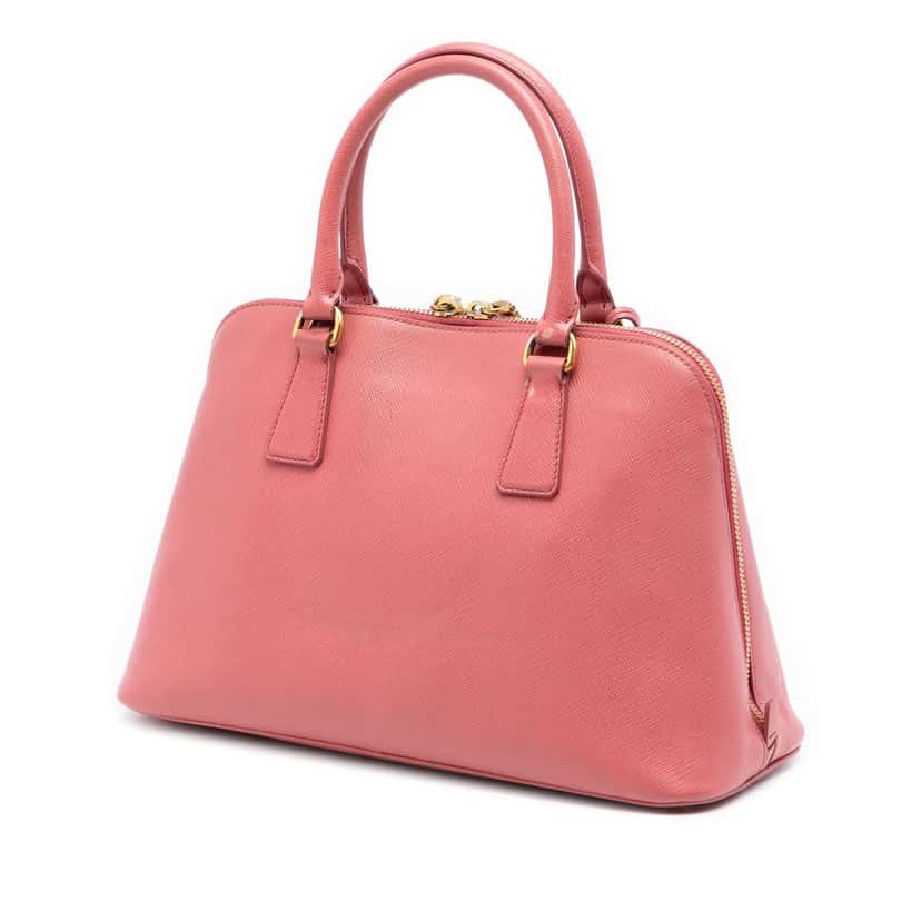 Prada Medium Saffiano Lux Promenade Satchel Pink Leather Very good condition - Back View