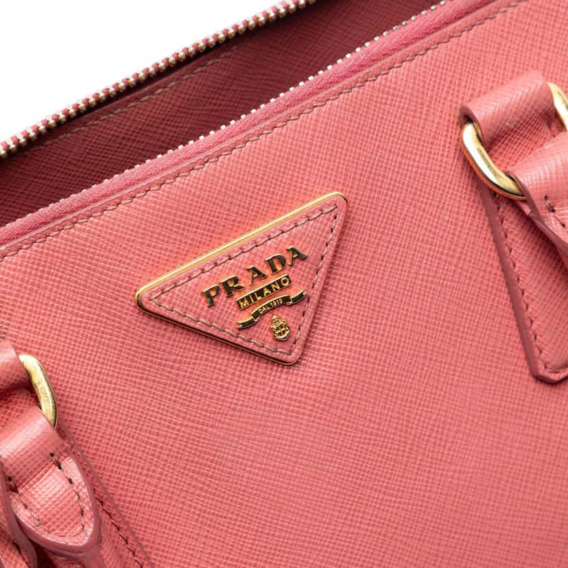 Prada Medium Saffiano Lux Promenade Satchel Pink Leather Very good condition - Box View