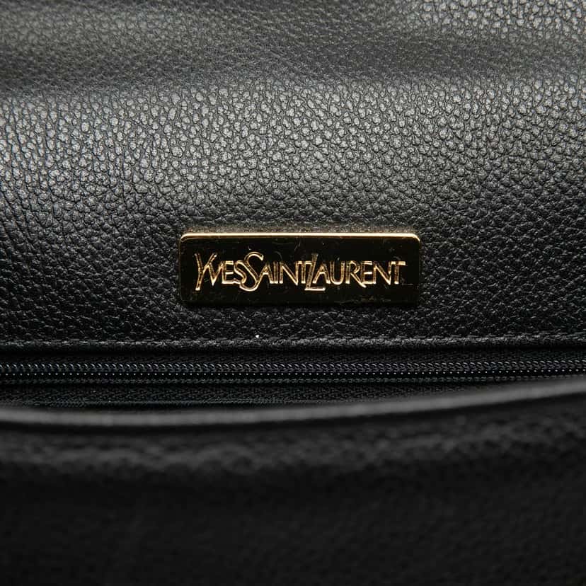 Saint Laurent Leather Whipstitch Top Handle Bag Black Leather Very good condition - Box View