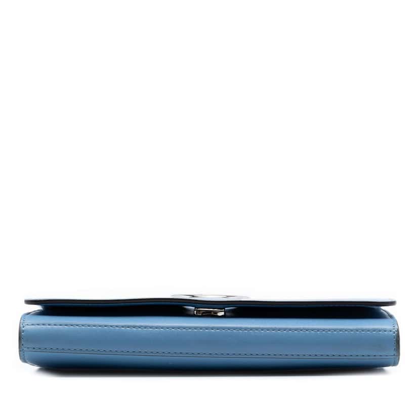 Fendi Calfskin F is Fendi Kan I Wallet on Chain Blue Leather Very good condition - Inside View