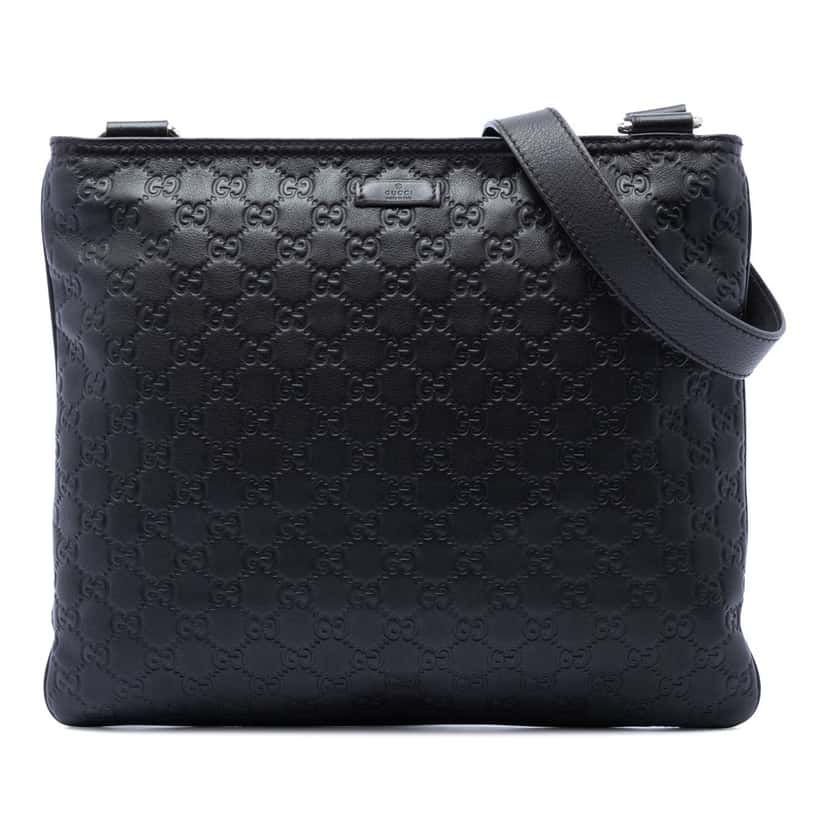Gucci Guccissima Crossbody Black Leather Very good condition - Front View