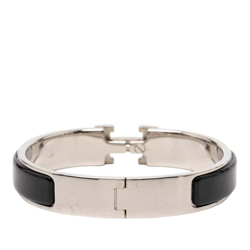 Hermès Narrow Enamel Clic H Bracelet PM Black Very good condition - Inside View