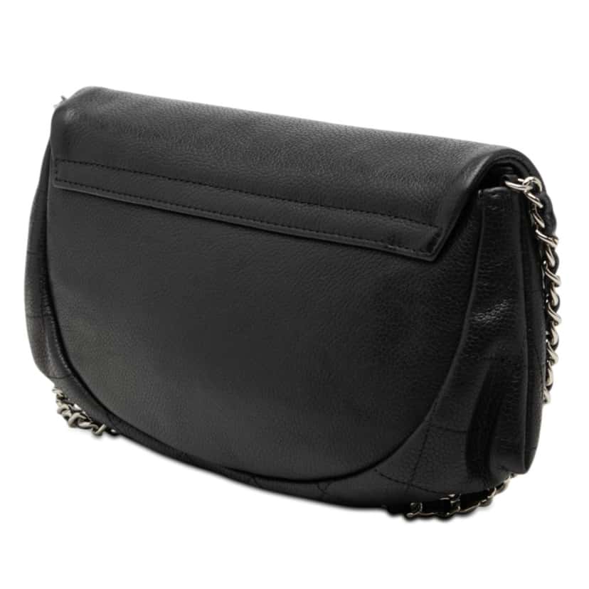 Chanel CC Caviar Half Moon Wallet on Chain Black Leather Very good condition - Back View