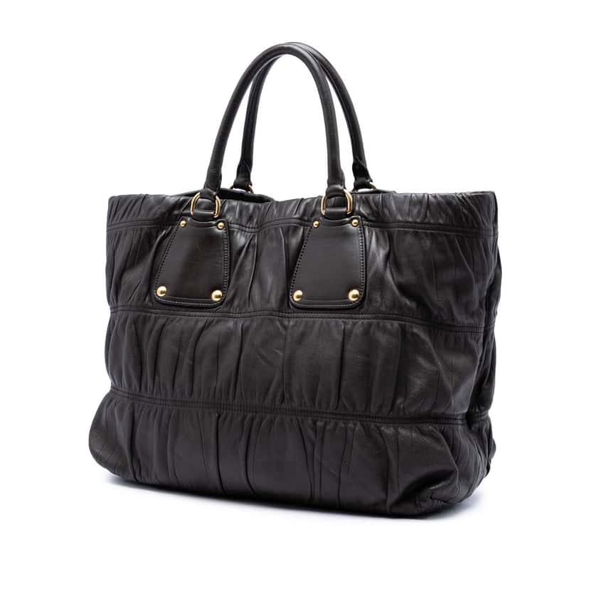 Prada Nappa Gaufre Satchel Brown Leather Very good condition - Back View