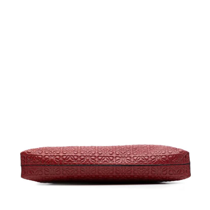 Loewe Embossed Anagram Leather Repeat T Clutch Red Leather Very good condition - Inside View