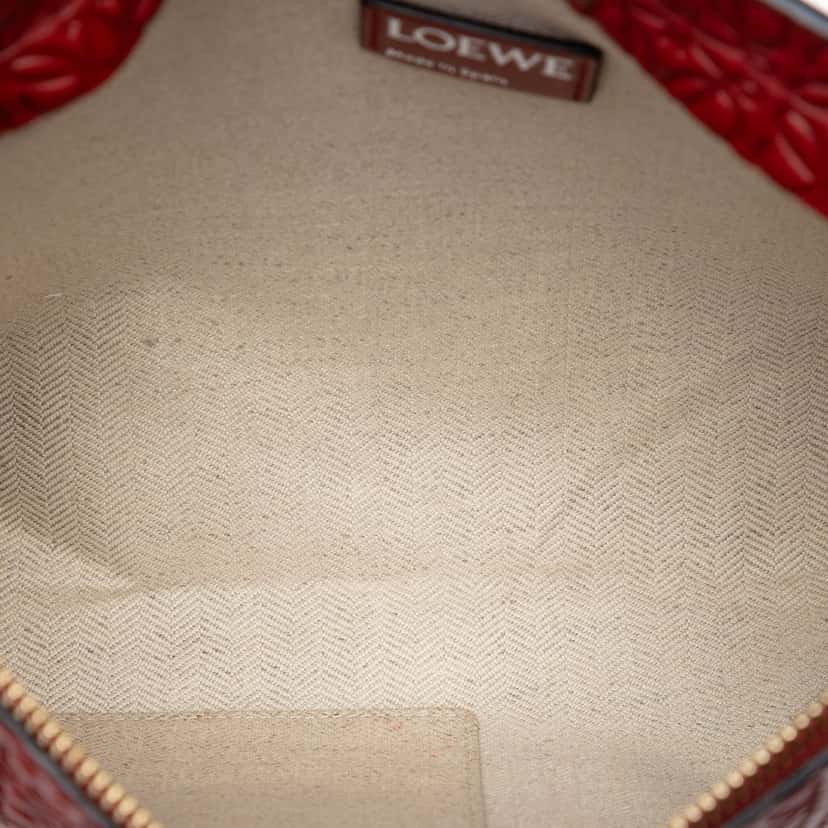 Loewe Embossed Anagram Leather Repeat T Clutch Red Leather Very good condition - Model View