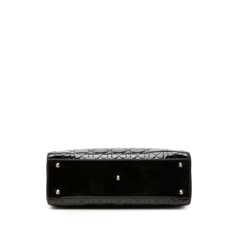 Dior Large Patent Cannage Lady Dior Black Leather Very good condition - Inside View